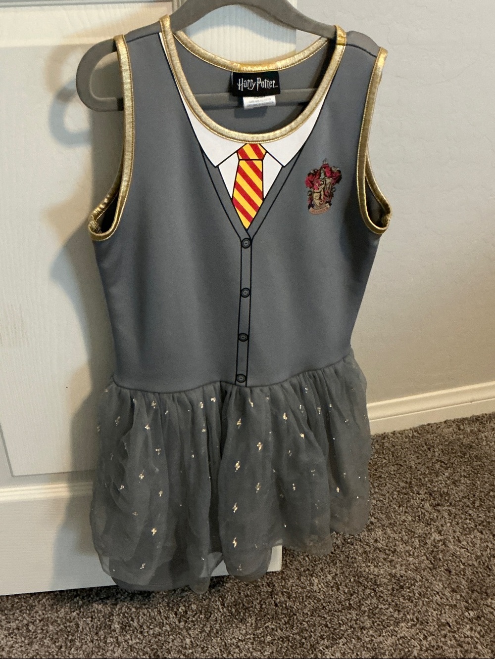 Warner Bros. Gryffindor Gray and Gold Tulle Dress Costume